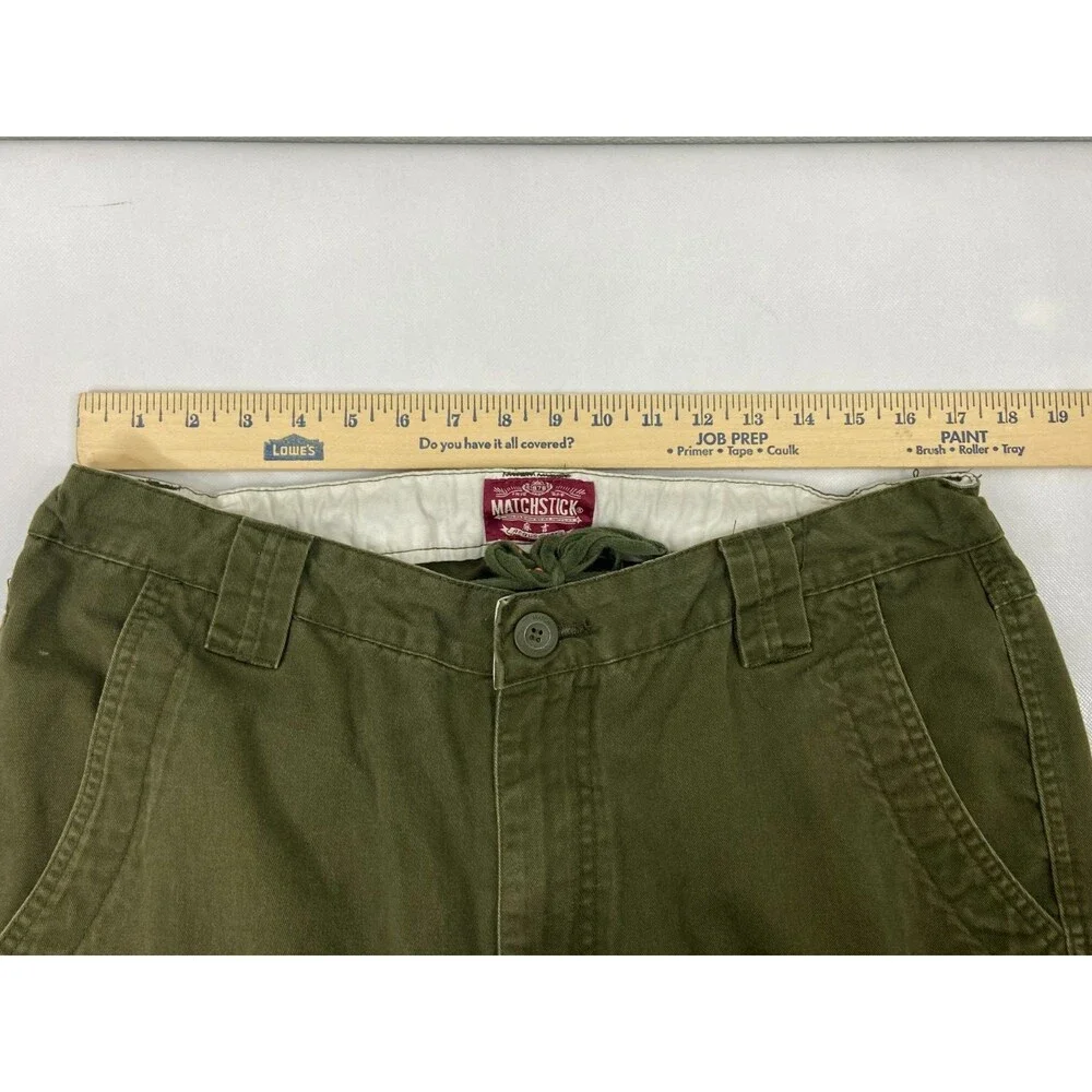 Matchstick Men 38 Military Cargo Pants Green Relaxed Outdoors Work Hiking